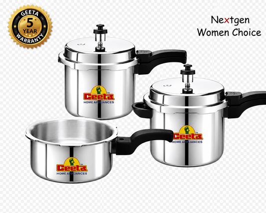 Stainless Steel Pressure Cooker Set – No. 1 Women's Choice | 3-Piece Combo