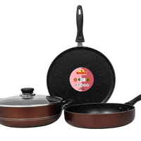 Geeta Non-Stick Set Deluxe Glass Lid – PFOA-Free Non-Stick Coatin