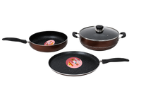 Geeta Non-Stick Set Deluxe Glass Lid – PFOA-Free Non-Stick Coatin