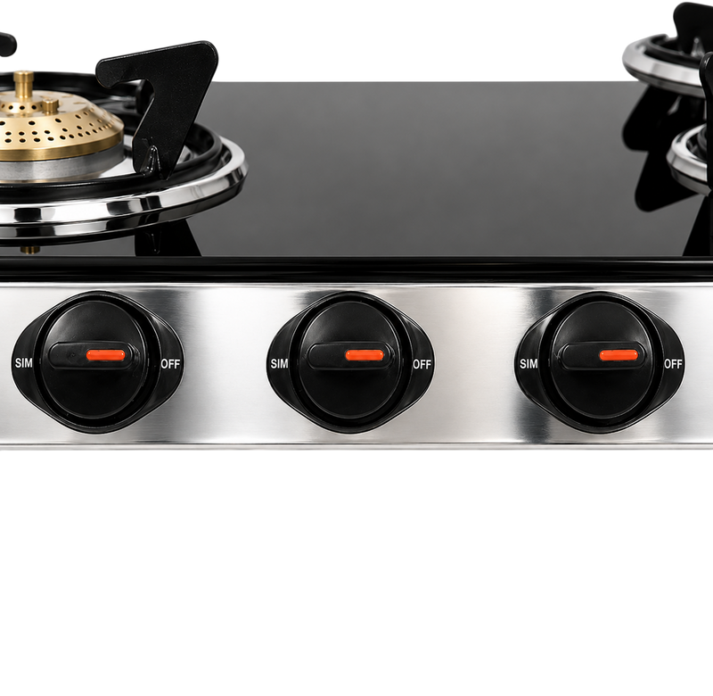 Glass Top 4B Regular – Four Burners, Complete Kitchen