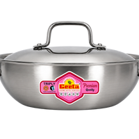 Geeta Triply Kadai 22No (SS Lid) – Triply Quality, Large Cooking
