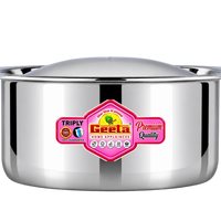 Geeta Triply Tope with Cap 24No – Triply Stainless Steel Body