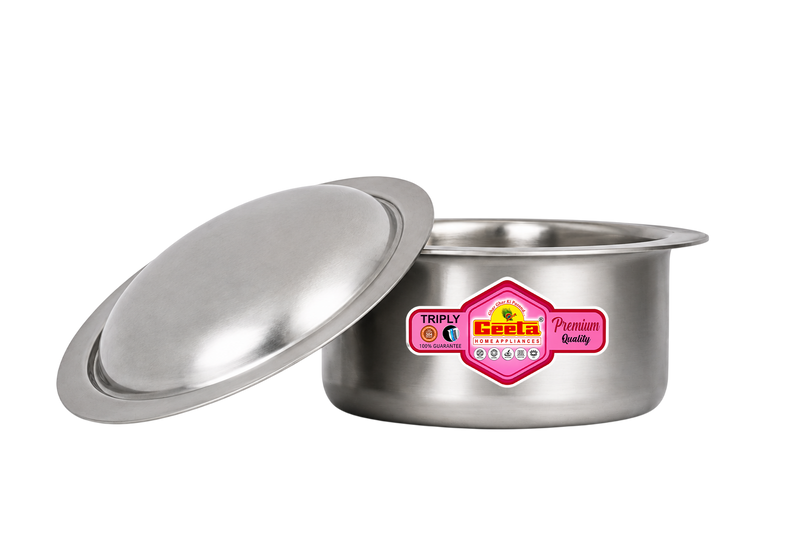 Geeta Triply Tope with Cap 18No – Triply Stainless Steel Body