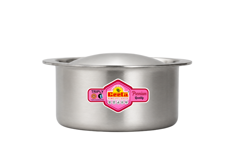 Geeta Triply Tope with Cap 14No – Triply Stainless Steel Body