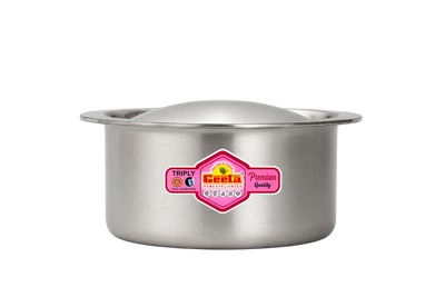 Geeta Triply Tope with Cap 22No – Triply Stainless Steel Body