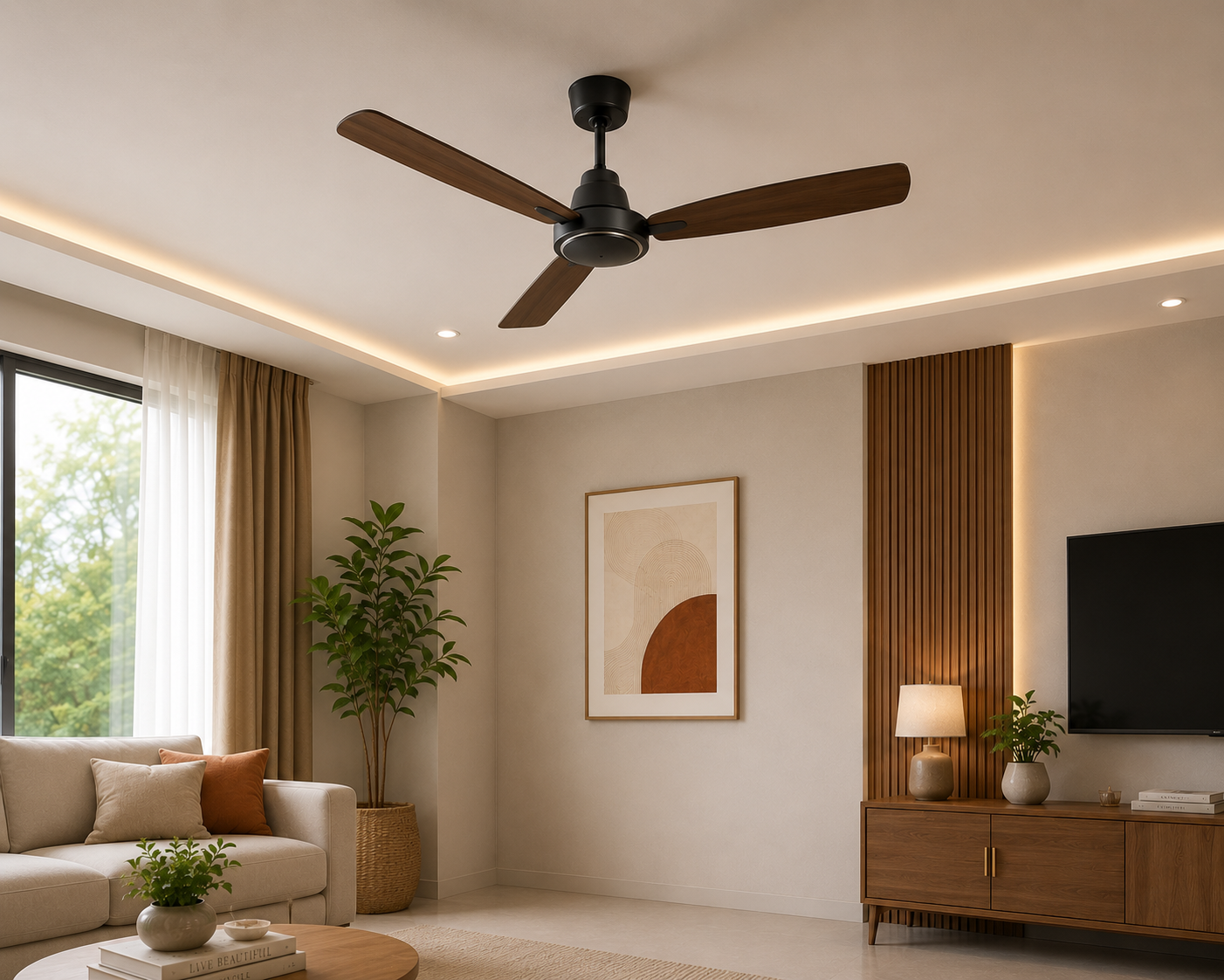 Premium 3-Blade Ceiling Fan – Modern Design | High-Speed & Energy Efficient