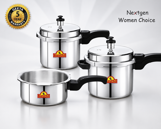 Stainless Steel Pressure Cooker Set – No. 1 Women's Choice | 3-Piece Combo